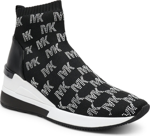 Czarne buty sportowe Michael Kors w sportowym stylu ze skóry