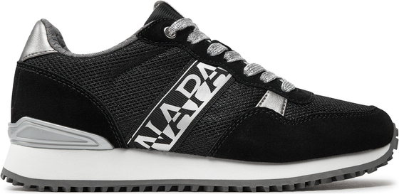 Czarne buty sportowe Napapijri w sportowym stylu z płaską podeszwą sznurowane