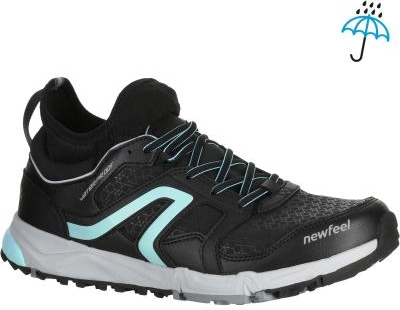 Czarne buty sportowe Newfeel na koturnie sznurowane flex
