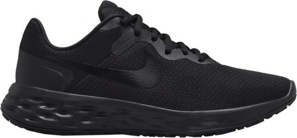 Czarne buty sportowe Nike revolution z płaską podeszwą z tkaniny