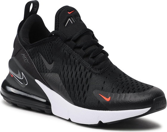 Czarne buty sportowe Nike sznurowane air max 270 z płaską podeszwą