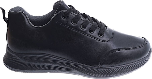 Czarne buty sportowe Pantofelek24.pl sznurowane w sportowym stylu