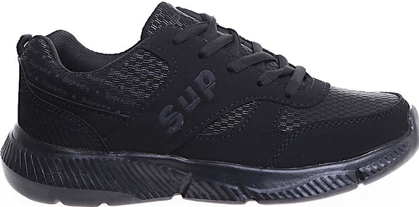 Czarne buty sportowe Pantofelek24.pl w sportowym stylu sznurowane