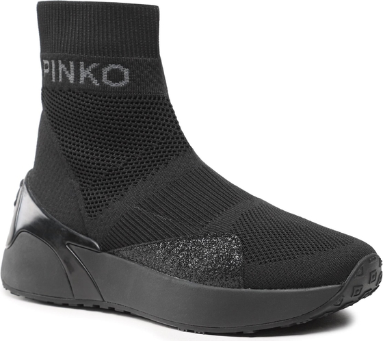 Czarne buty sportowe Pinko w młodzieżowym stylu na platformie