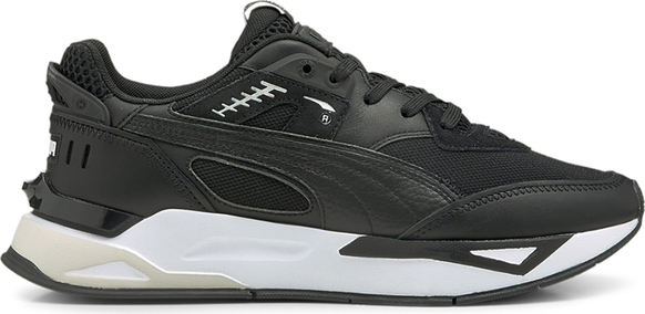 Czarne buty sportowe Puma sznurowane w sportowym stylu ze skóry