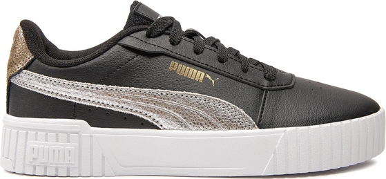 Czarne buty sportowe Puma sznurowane z płaską podeszwą w sportowym stylu