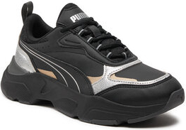 Czarne buty sportowe Puma z płaską podeszwą sznurowane w sportowym stylu