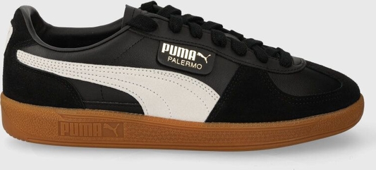 Czarne buty sportowe Puma z płaską podeszwą w sportowym stylu sznurowane