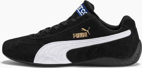 Czarne buty sportowe Puma z zamszu z płaską podeszwą sznurowane