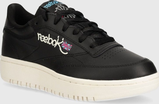 Czarne buty sportowe Reebok Classic na platformie ze skóry w sportowym stylu