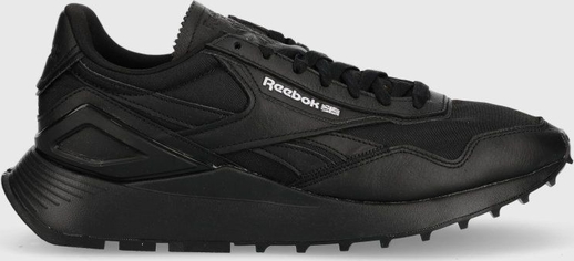 Czarne buty sportowe Reebok Classic sznurowane w sportowym stylu z nubuku