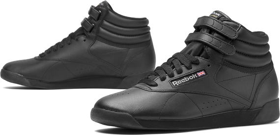 Czarne buty sportowe Reebok w sportowym stylu z płaską podeszwą sznurowane