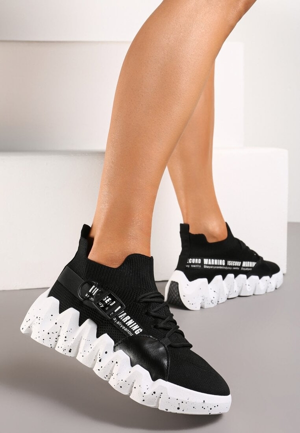 Czarne buty sportowe Renee w sportowym stylu na platformie