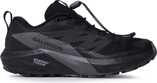 Czarne buty sportowe Salomon w sportowym stylu sznurowane