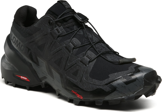 Czarne buty sportowe Salomon w sportowym stylu z płaską podeszwą sznurowane