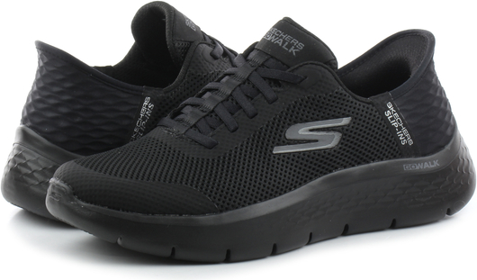 Czarne buty sportowe Skechers flex w sportowym stylu z płaską podeszwą