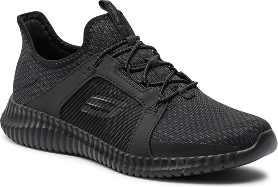 Czarne buty sportowe Skechers sznurowane ze skóry ekologicznej