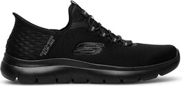 Czarne buty sportowe Skechers w sportowym stylu sznurowane