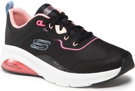 Czarne buty sportowe Skechers w sportowym stylu z płaską podeszwą sznurowane