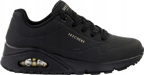 Czarne buty sportowe Skechers w stylu casual z płaską podeszwą