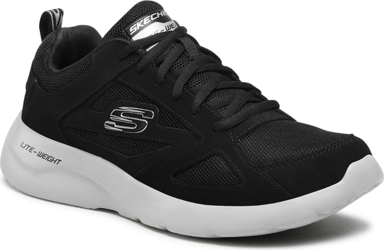 Czarne buty sportowe Skechers ze skóry sznurowane
