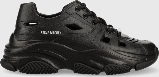 Czarne buty sportowe Steve Madden na platformie sznurowane w sportowym stylu