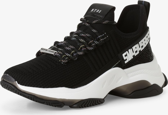 Czarne buty sportowe Steve Madden sznurowane w sportowym stylu na platformie