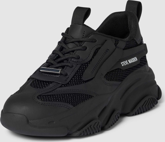 Czarne buty sportowe Steve Madden w sportowym stylu sznurowane