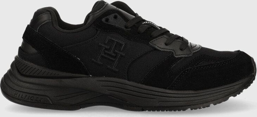 Czarne buty sportowe Tommy Hilfiger w sportowym stylu