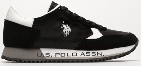 Czarne buty sportowe U.S. Polo sznurowane w sportowym stylu