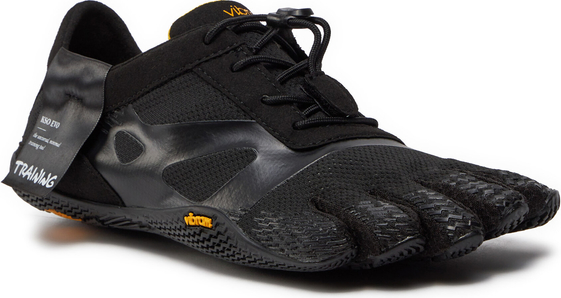 Czarne buty sportowe Vibram Fivefingers z płaską podeszwą w sportowym stylu ze skóry ekologicznej