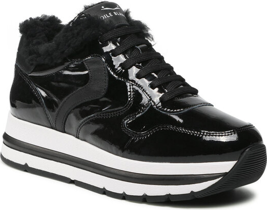 Czarne buty sportowe Voile Blanche na platformie sznurowane w sportowym stylu