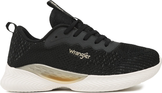 Czarne buty sportowe Wrangler z płaską podeszwą