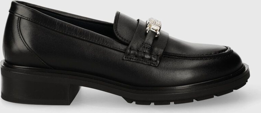 Czarne buty Tommy Hilfiger z płaską podeszwą