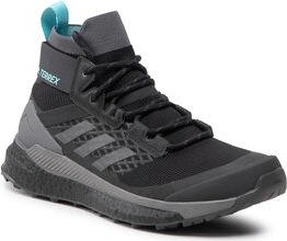 Czarne buty trekkingowe Adidas Performance sznurowane z płaską podeszwą
