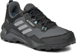 Czarne buty trekkingowe Adidas sznurowane z płaską podeszwą
