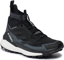 Czarne buty trekkingowe Adidas z płaską podeszwą