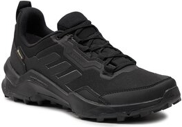 Czarne buty trekkingowe Adidas z płaską podeszwą z goretexu sznurowane