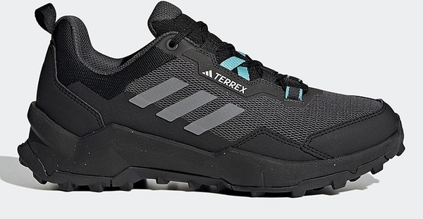 Czarne buty trekkingowe Adidas z płaską podeszwą z tkaniny