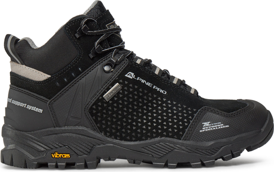Czarne buty trekkingowe Alpine Pro sznurowane