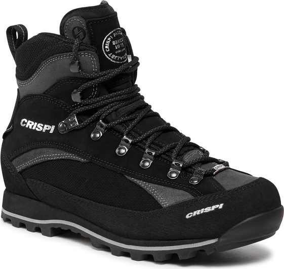 Czarne buty trekkingowe Crispi sznurowane z goretexu