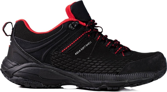 Czarne buty trekkingowe DK sznurowane z płaską podeszwą