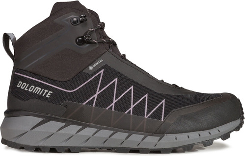 Czarne buty trekkingowe Dolomite z płaską podeszwą z goretexu