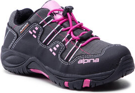 Czarne buty trekkingowe dziecięce Alpina sznurowane dla dziewczynek