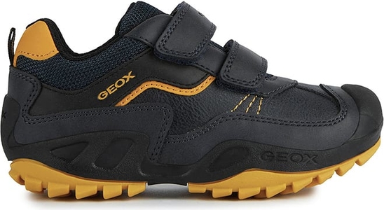 Czarne buty trekkingowe dziecięce Geox na rzepy
