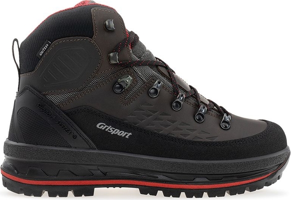 Czarne buty trekkingowe Grisport z tkaniny z płaską podeszwą sznurowane
