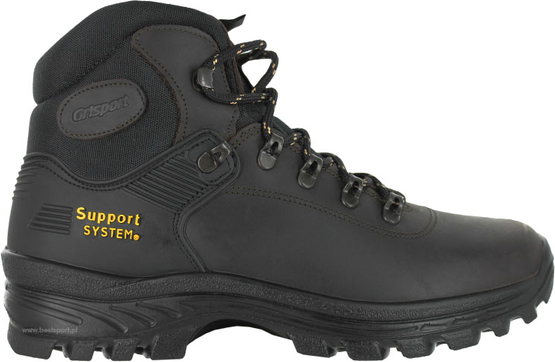 Czarne buty trekkingowe Grisport ze skóry sznurowane