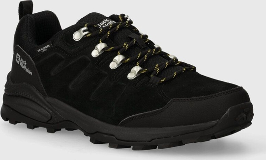 Czarne buty trekkingowe Jack Wolfskin sznurowane