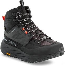 Czarne buty trekkingowe Jack Wolfskin z płaską podeszwą sznurowane
