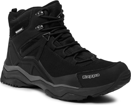 Czarne buty trekkingowe Kappa sznurowane